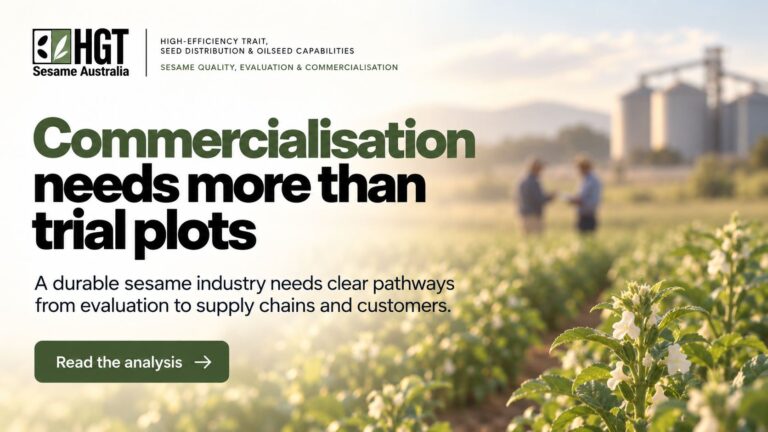 Sesame commercialisation from trial plots to supply chains
