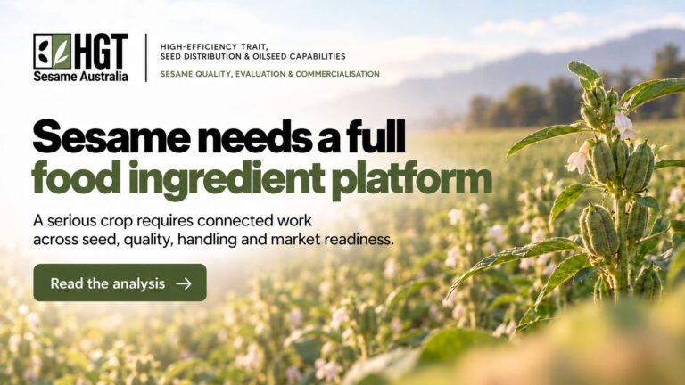 Sesame from field crop to food ingredient platform